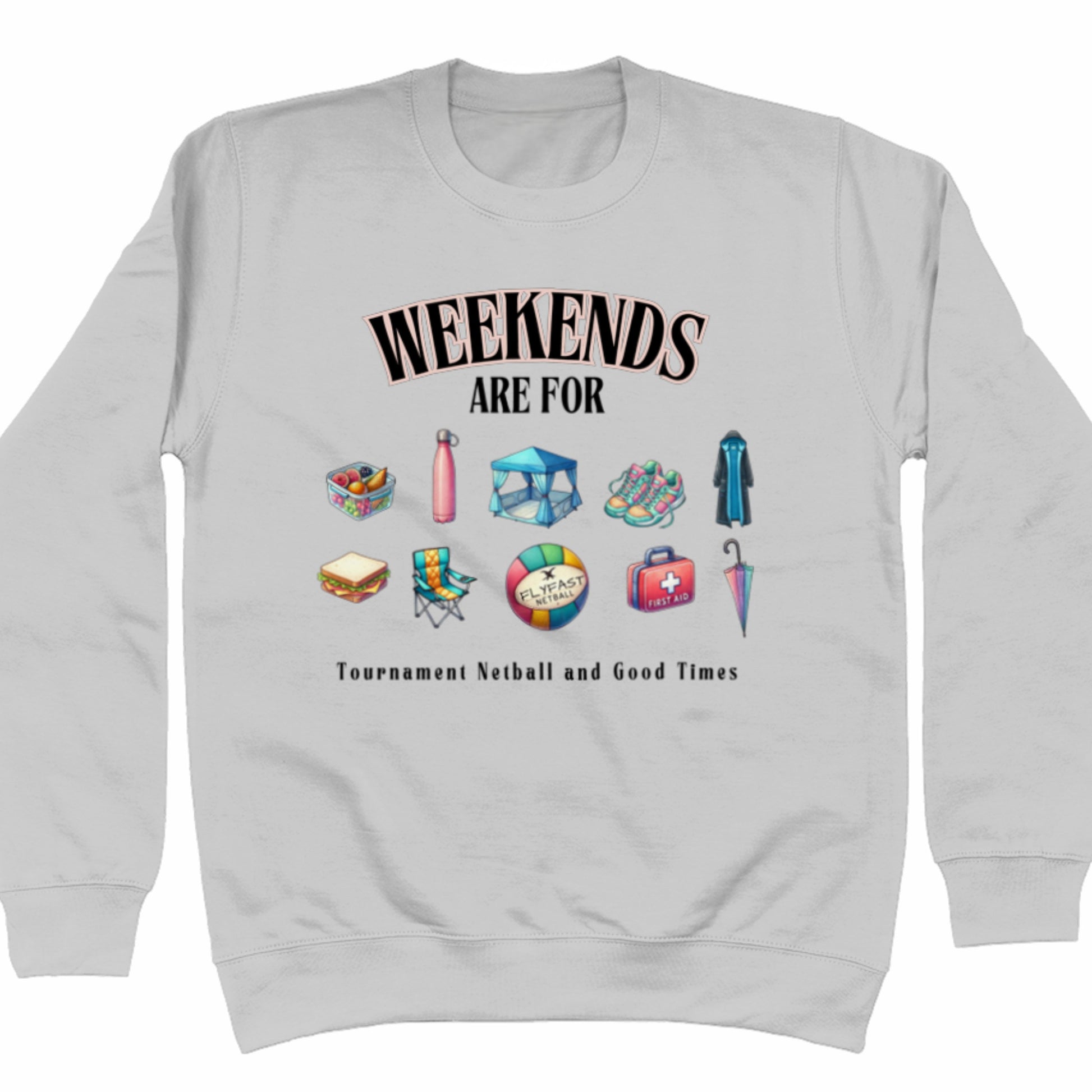 Netball Tournament Grey Slogan Sweatshirt Top - Netball Fashion