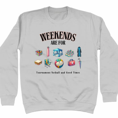 Netball Tournament Grey Slogan Sweatshirt Top - Netball Fashion