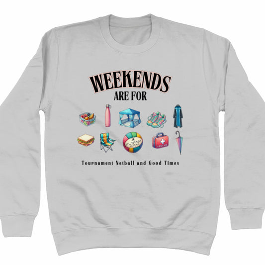 Netball Tournament Grey Slogan Sweatshirt Top - Netball Fashion
