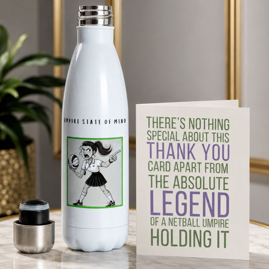 Netball Umpire Water Bottle Gift Set - Netball Gifts