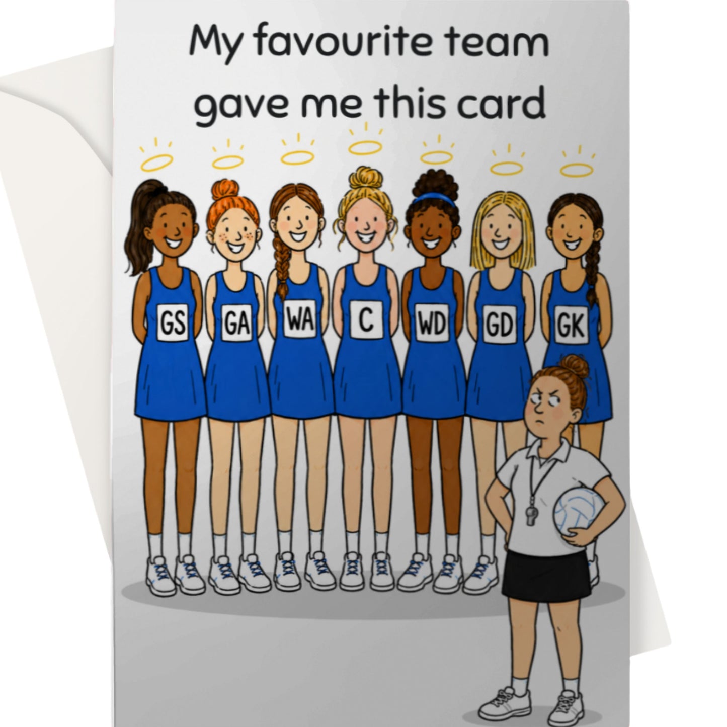Funny Netball Team Thank You Card for Umpires - My Favourite Team Gave Me This Card
