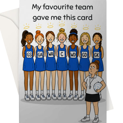 Funny Netball Team Thank You Card for Umpires - My Favourite Team Gave Me This Card