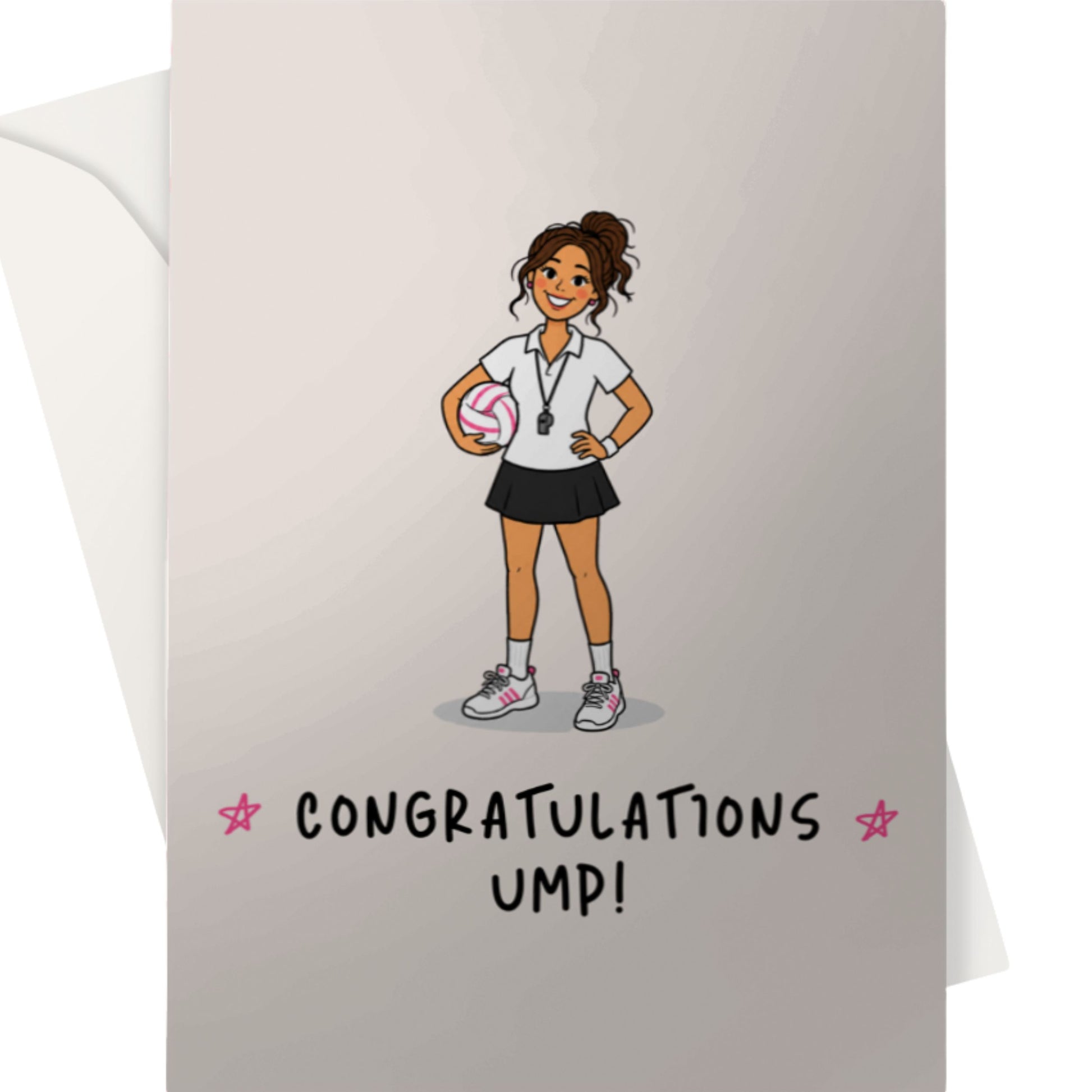 Netball Umpire Congratulations Card - Cute Card for Umpires