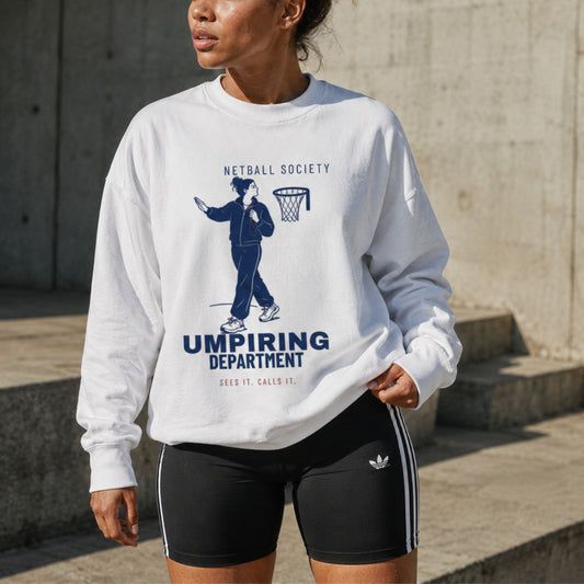 Netball Umpire Sweatshirt with Fashion Graphic - Umpiring Department