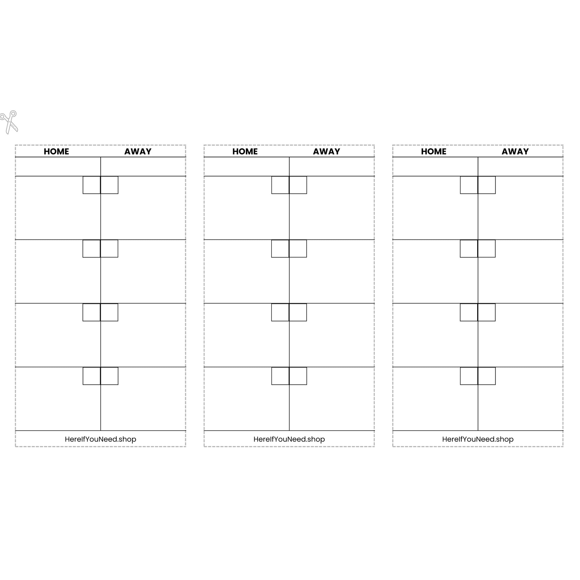 Netball Umpire Quarter Scorecards