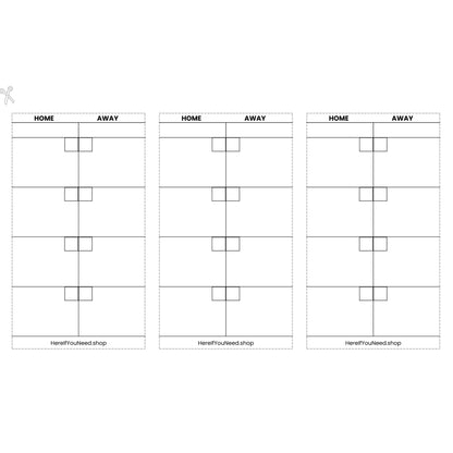 Netball Umpire Quarter Scorecards