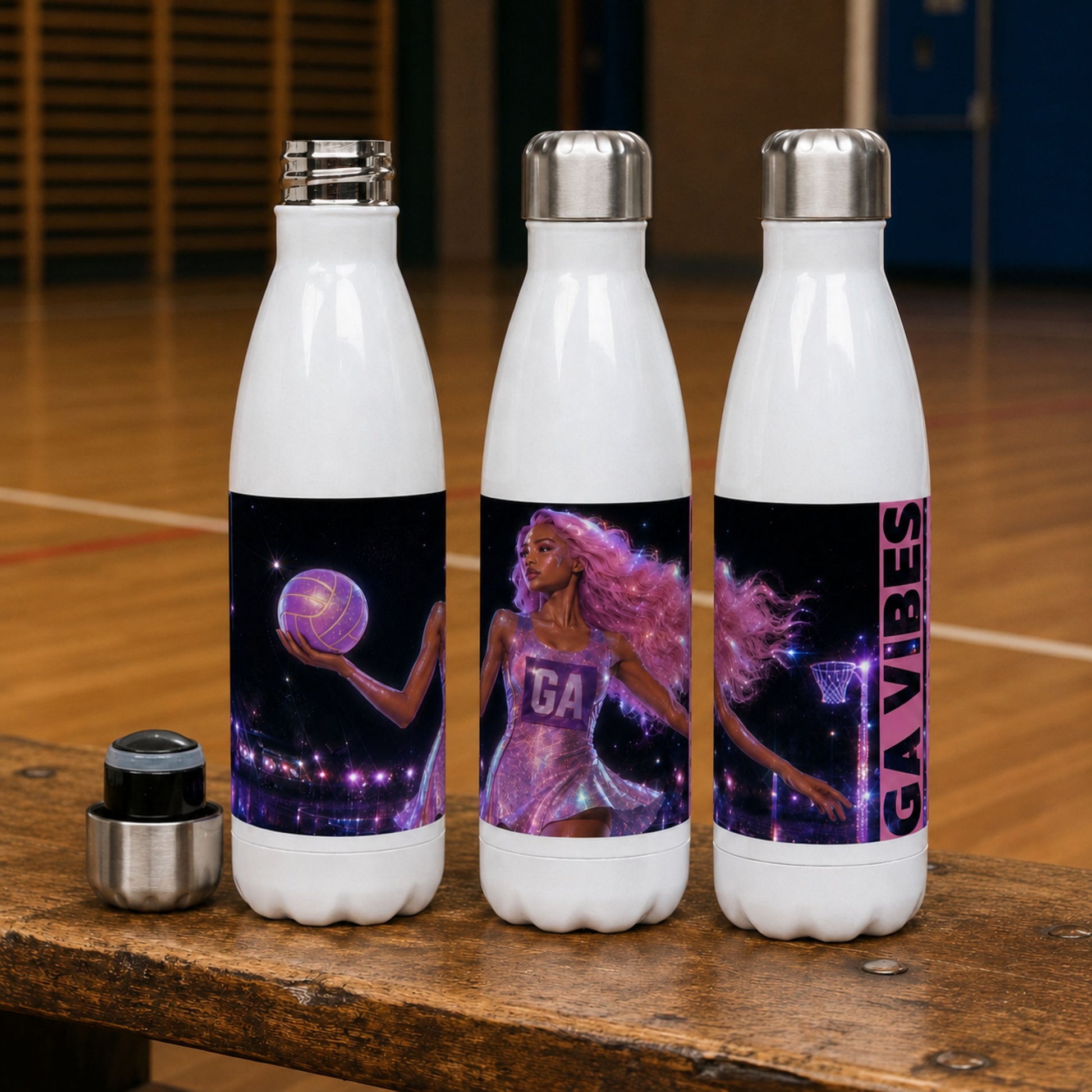 Netball Water Bottle Gift for GA Netball Players
