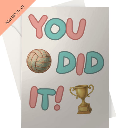Netball Congratulations Card - You Did It - Netball Winner Card
