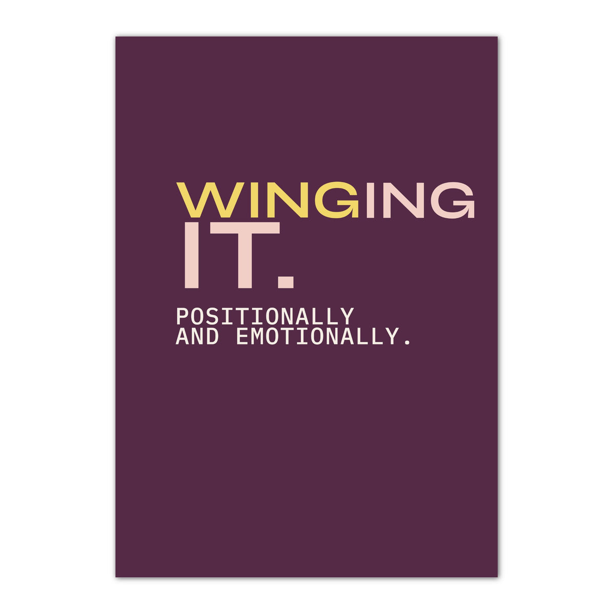 Netball Wall Art Print for Wing Attack and Wing Defence - Funny Typography 