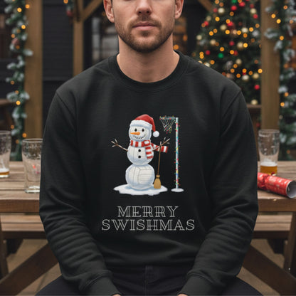 Men's Netball Christmas Jumper - Merry Swishmas Ugly Christmas Sweater