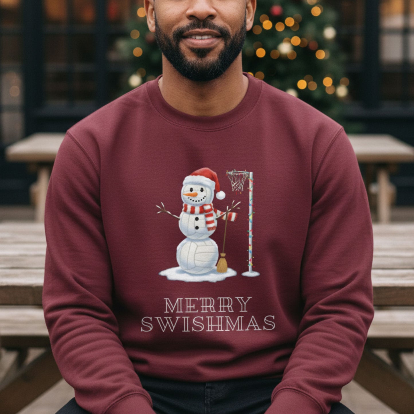 Men's Netball Christmas Jumper - Merry Swishmas Sweatshirt 