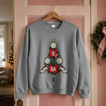 Fun Christmas Jumper for Netball Players - Tree Graphic 