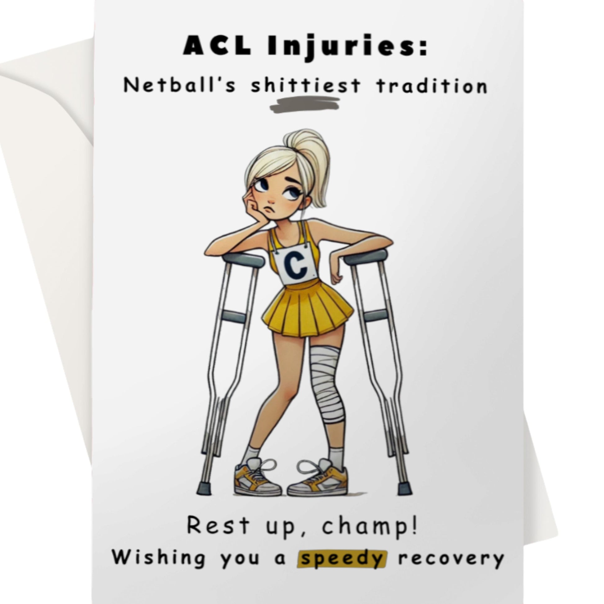 Netball ACL Injury Get Well Soon Card