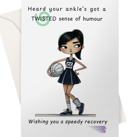 Netball Ankle Injury Get Well Soon Card