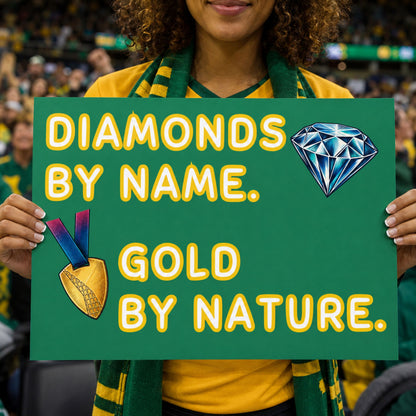 Netball Australia Diamonds Supporter Sign - Commonwealth Games Fan Banner