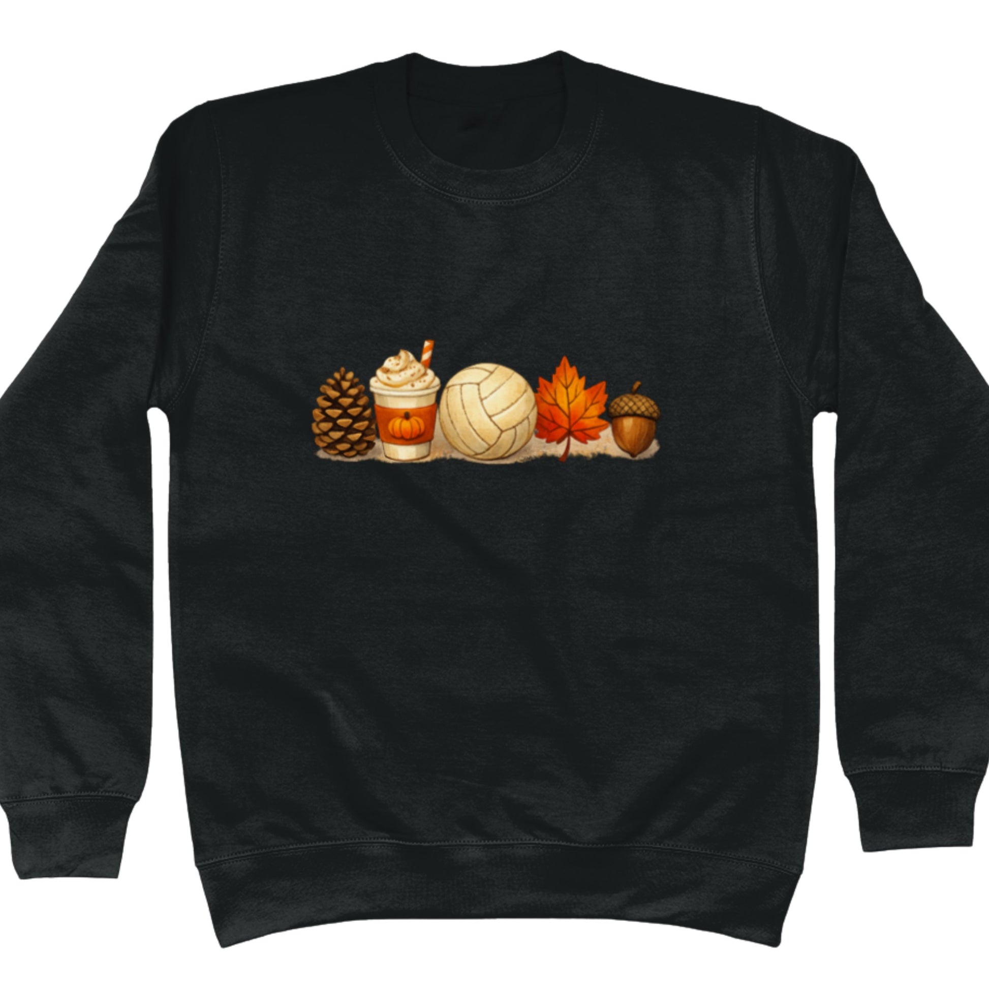 Black Netball Themed Autumn Sweater - Netball Jumper