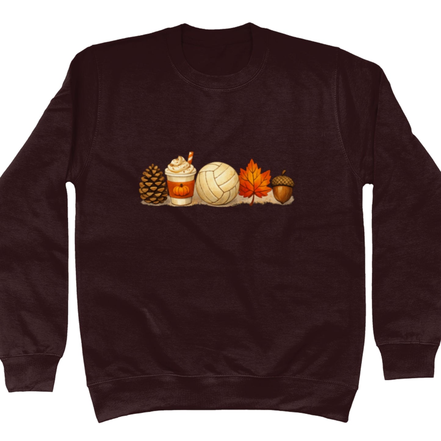 Brown Netball Themed Autumn Sweater - Netball Jumper