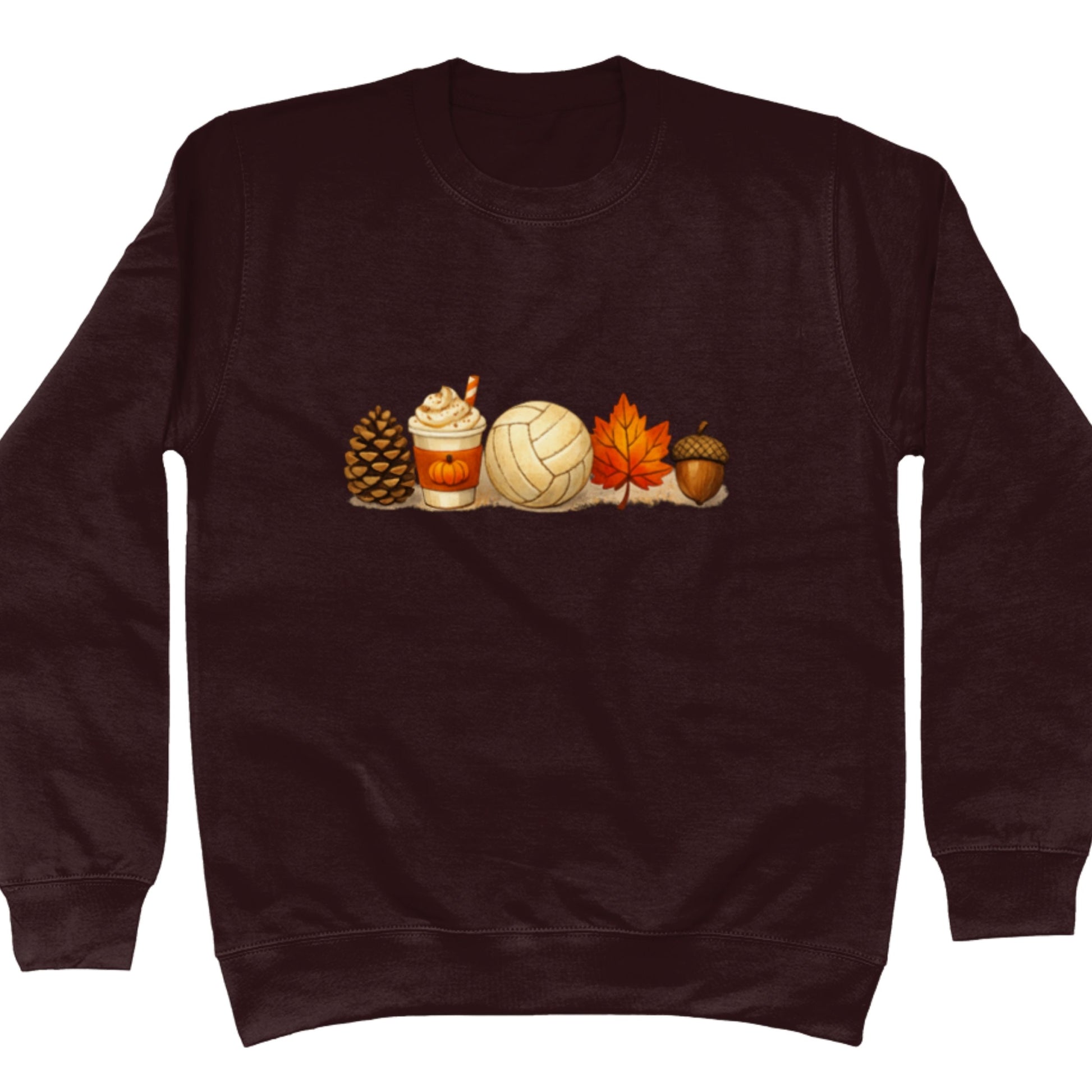 Brown Netball Themed Autumn Sweater - Netball Jumper