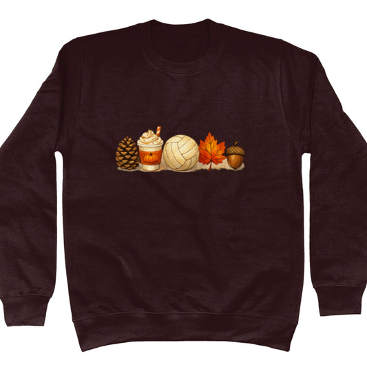 Brown Netball Themed Autumn Sweater - Netball Jumper