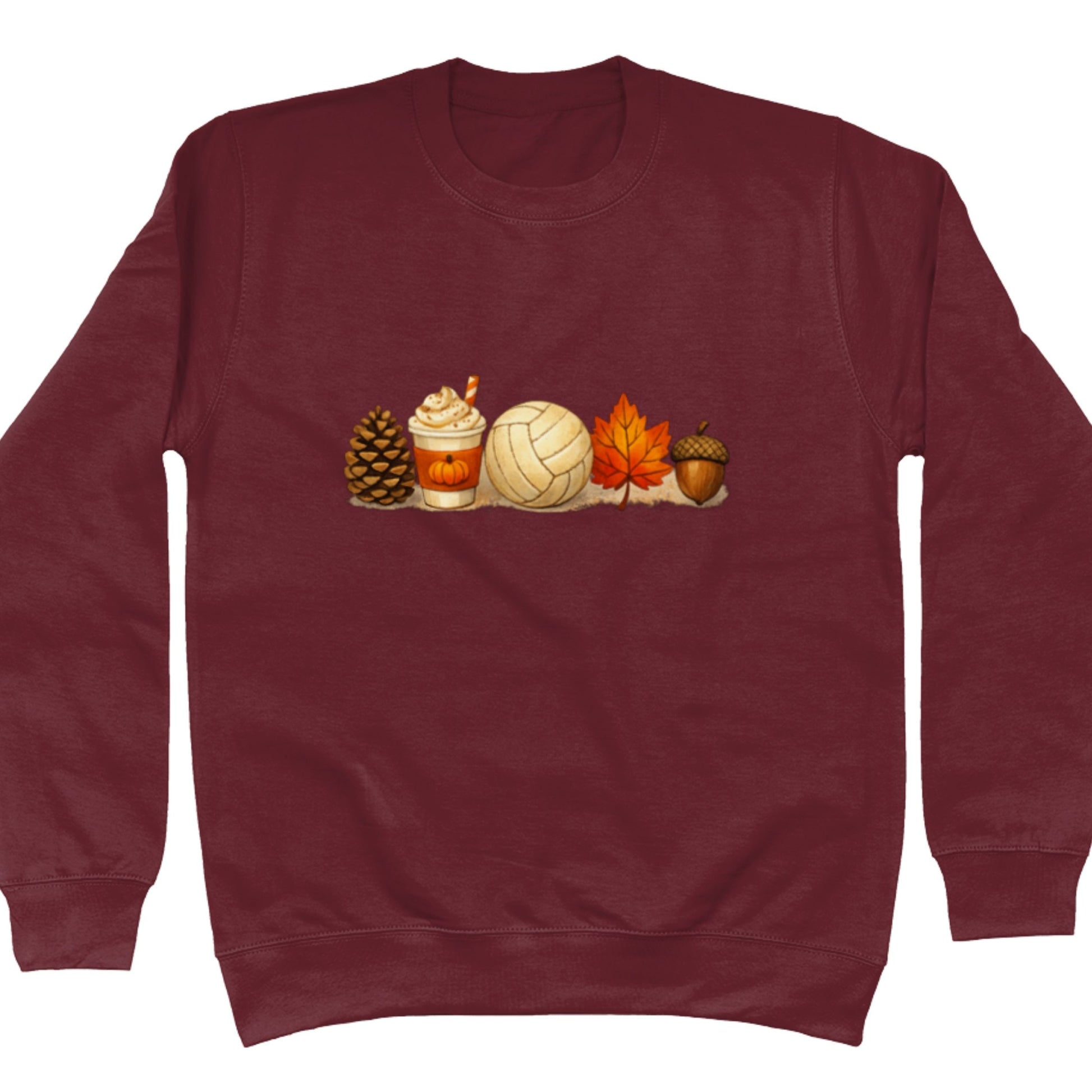 Burgundy Netball Themed Autumn Sweater - Netball Jumper