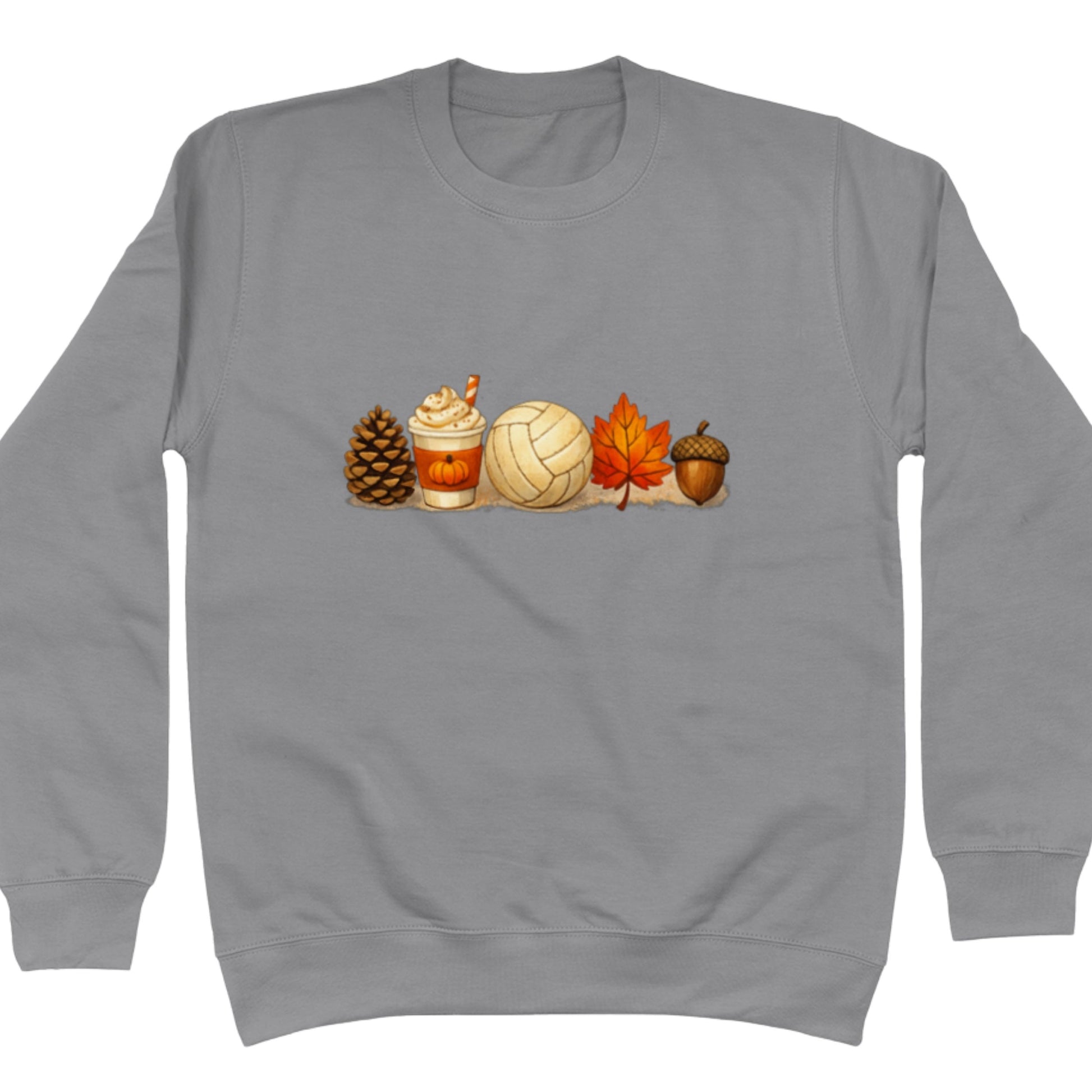 Grey Netball Themed Autumn Sweater - Netball Jumper