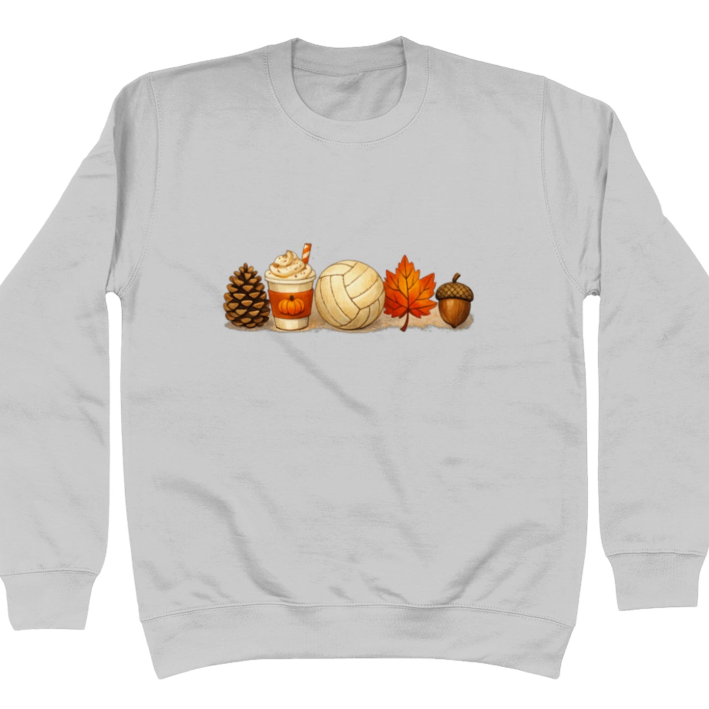 Light Grey Netball Themed Autumn Sweater - Netball Jumper