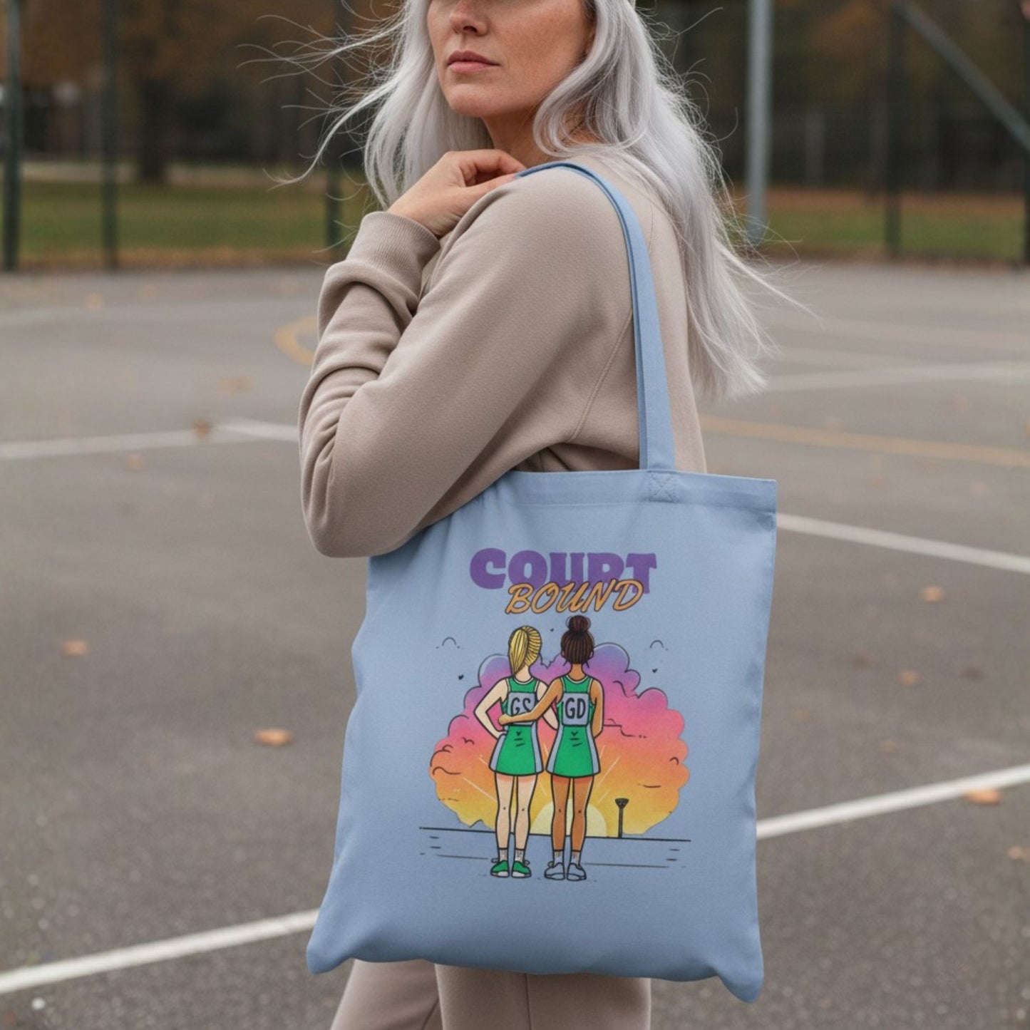 Netball Gifts - Blue Graphic Tote Bag