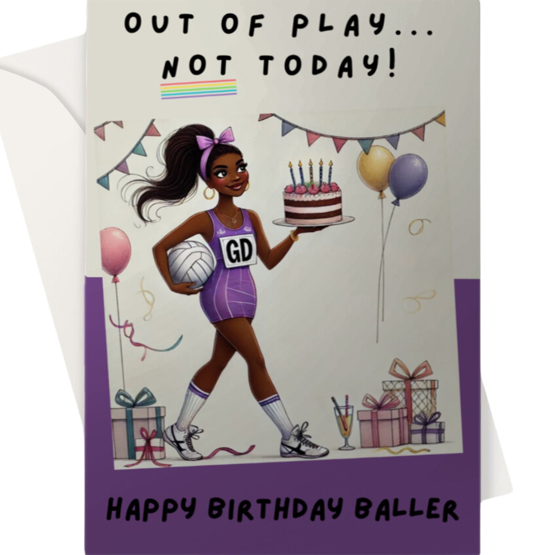 Netball Player Birthday Card Goal Defence GD