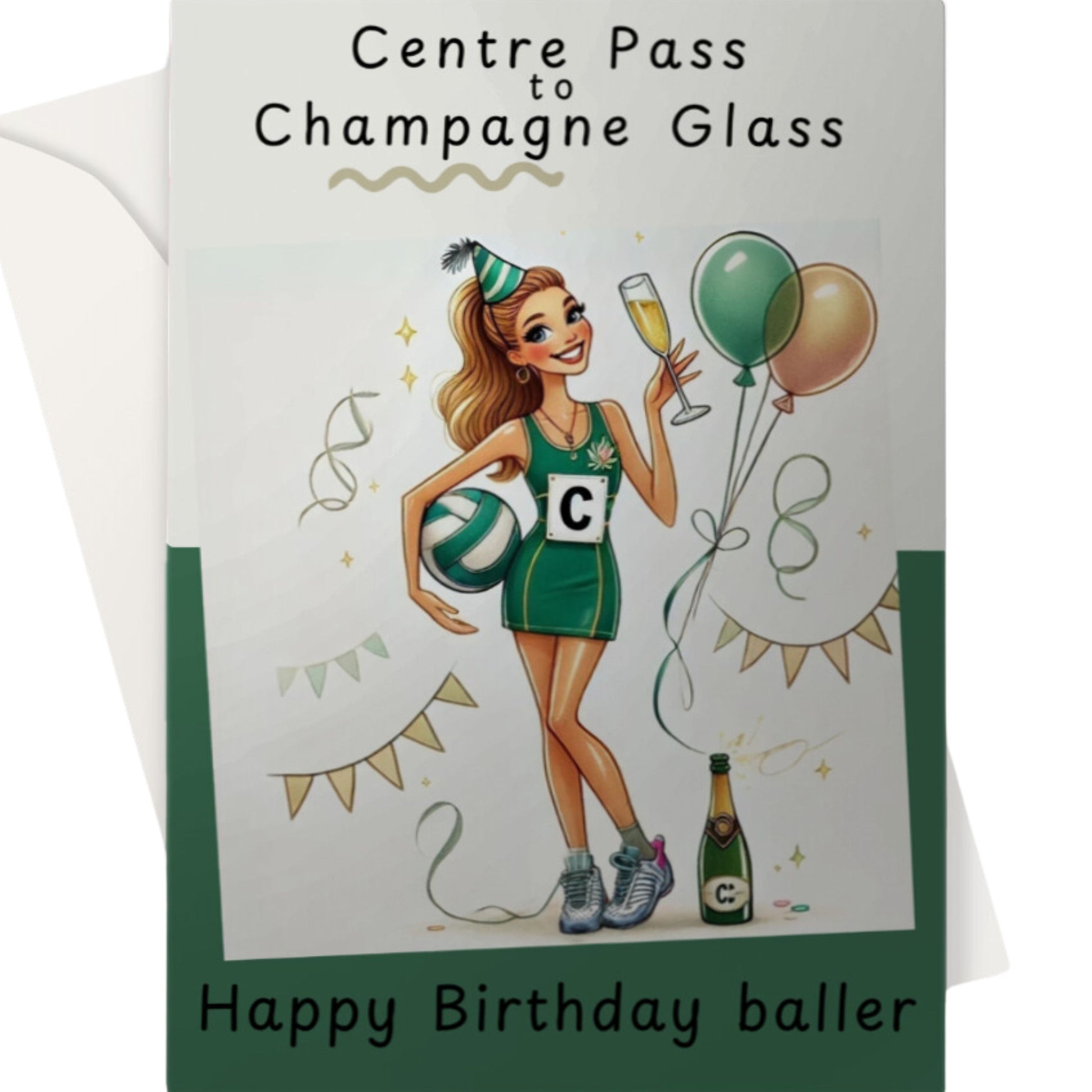 Netball Birthday Card Centre C