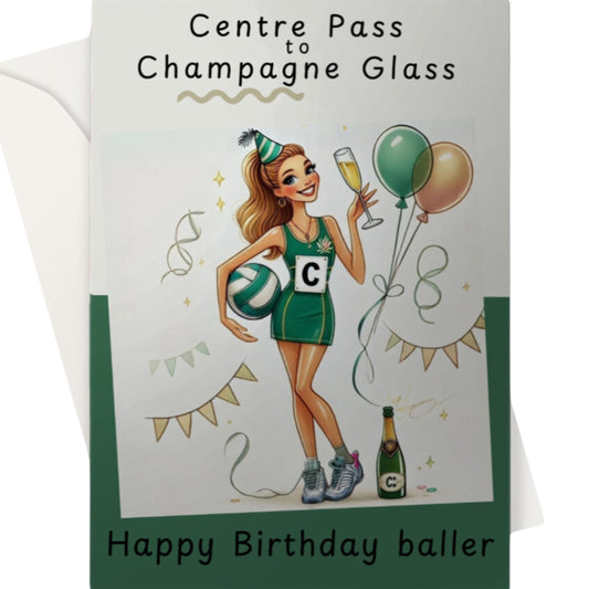 Netball Birthday Card Centre C