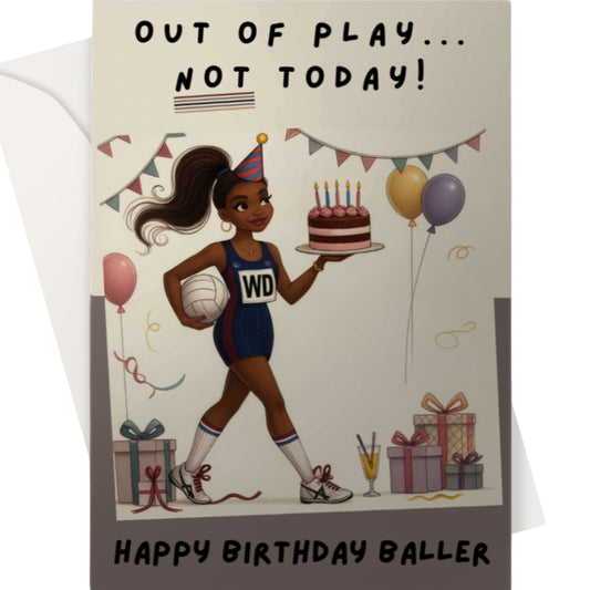 Netball Player Happy Birthday Card For Wing Defence 