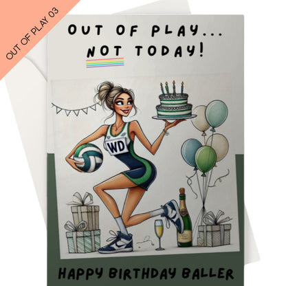 Netball Birthday Card for Netball Wing Defender
