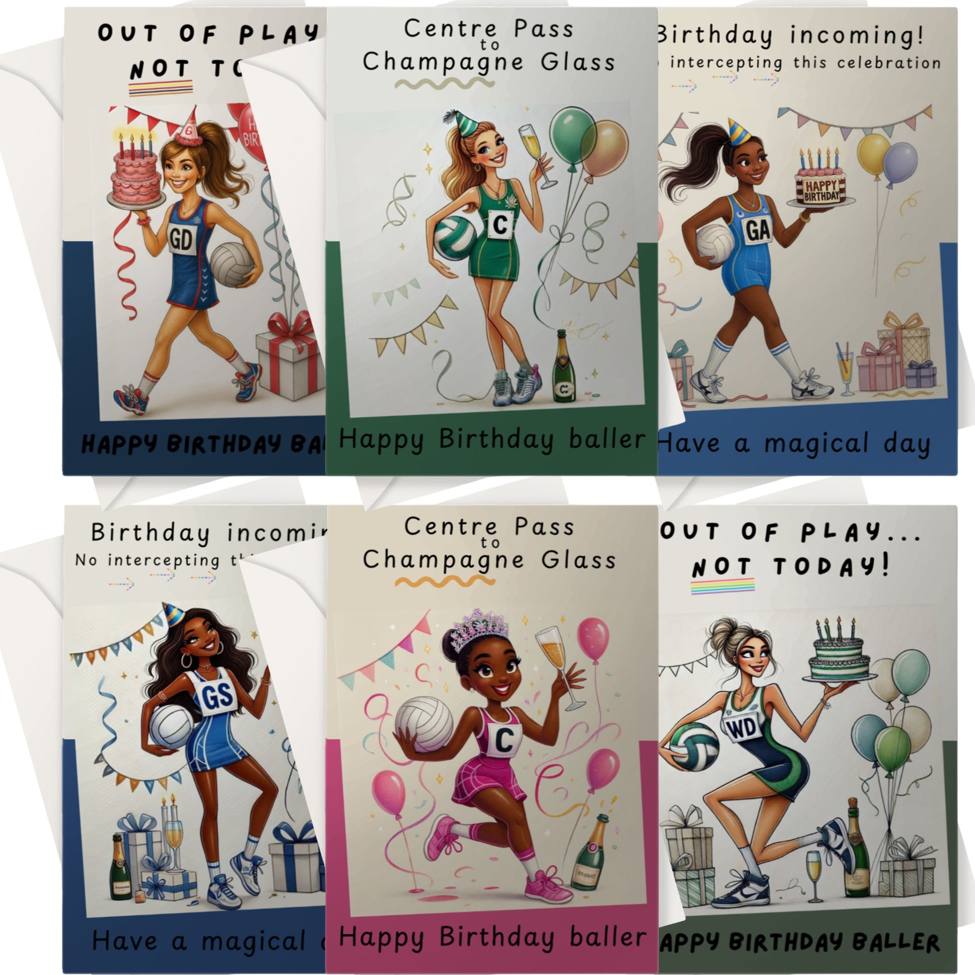 Netball Club Birthday Cards Bundle - Netball Cards in Bulk
