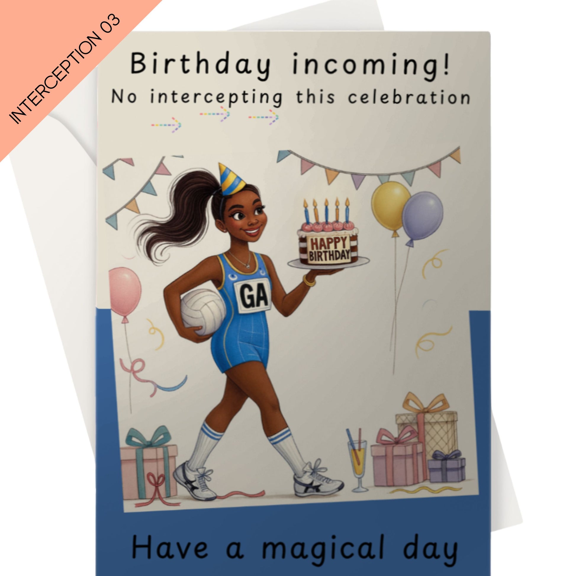 Netball Birthday Card for Netball Goal Attack