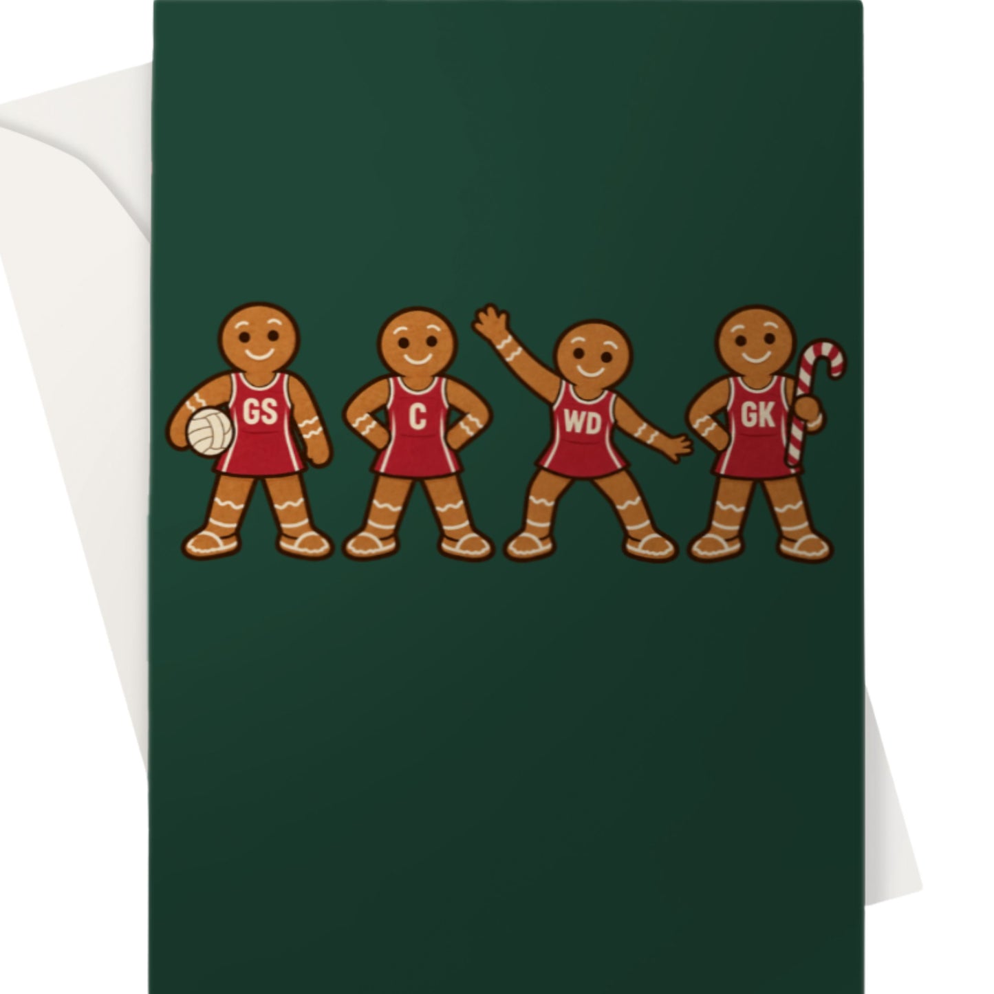 Netball Gingerbread Men Team Christmas Card