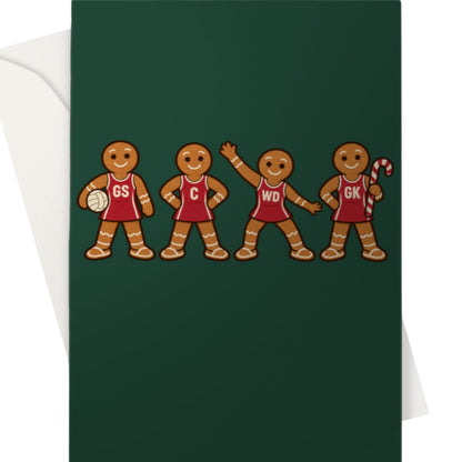 Netball Gingerbread Men Team Christmas Card