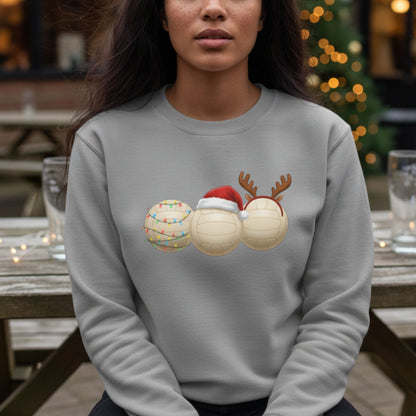Grey Netball Christmas Jumper - Netball Sweatshirt for Women
