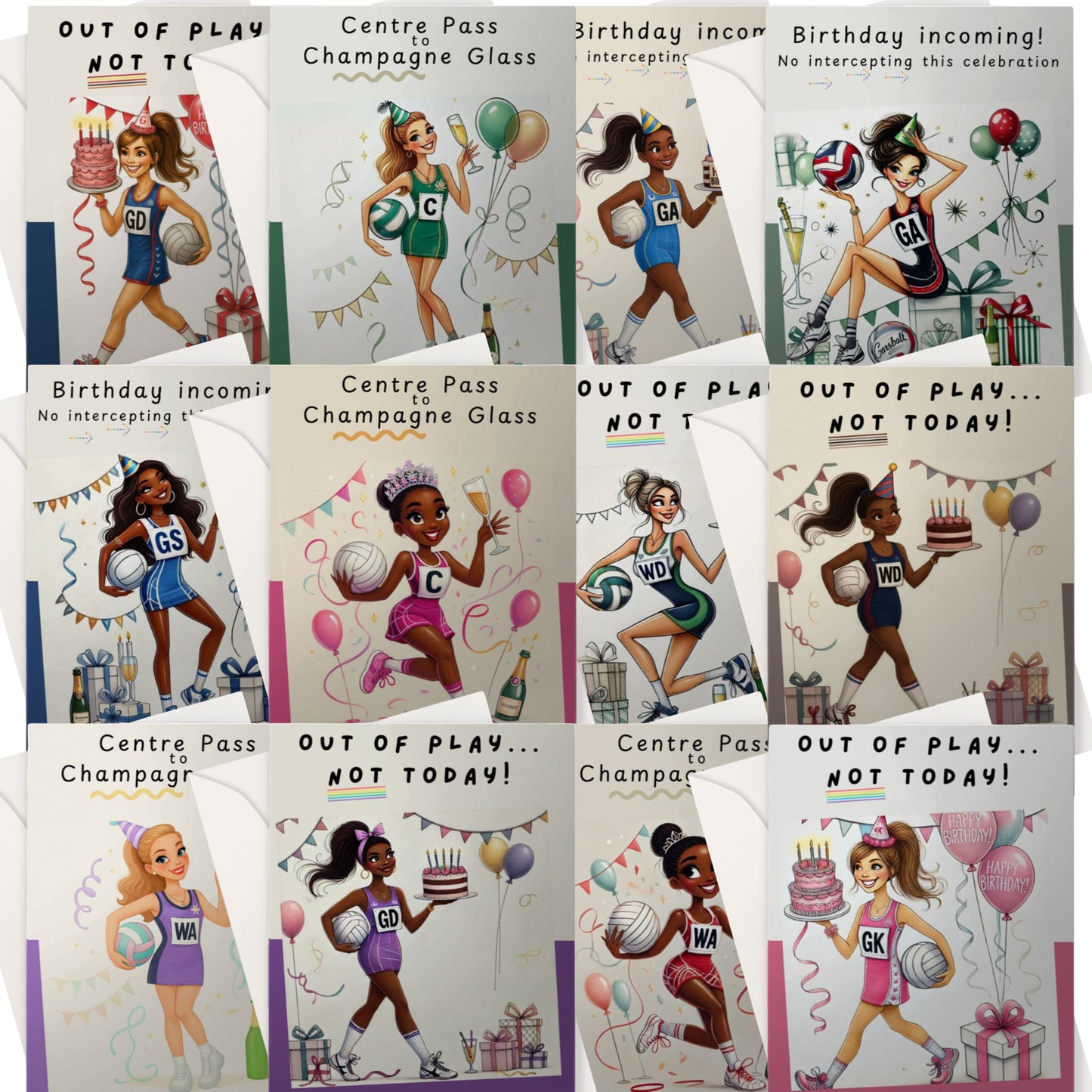 Netball Club Birthday Card for Players - Netball Cards Bulk