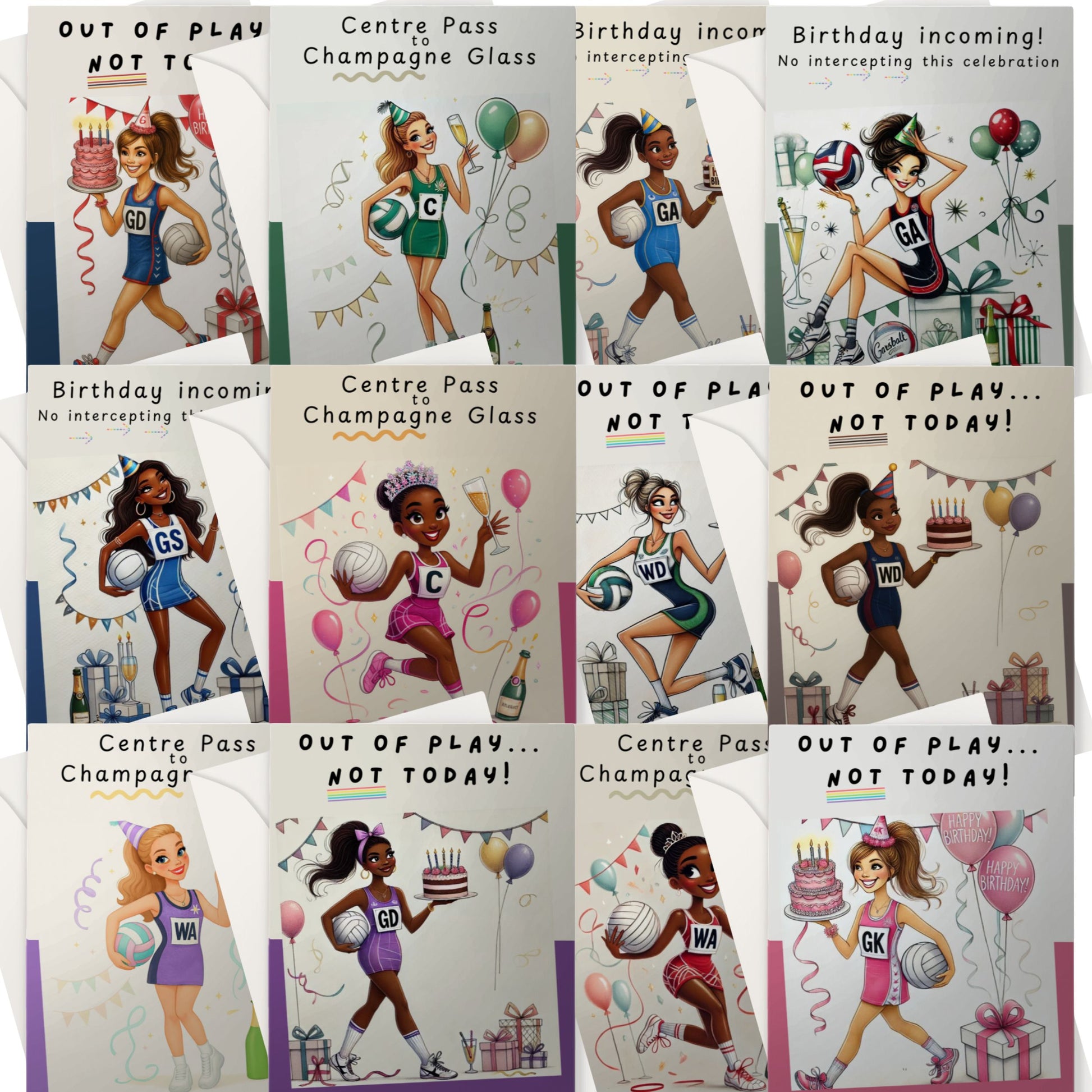 Netball Club Birthday Card for Players - Netball Cards Bulk