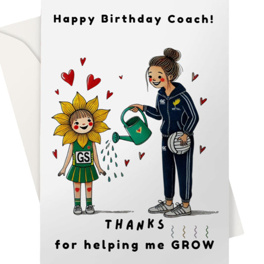 Birthday Card For Kid's Netball Coach