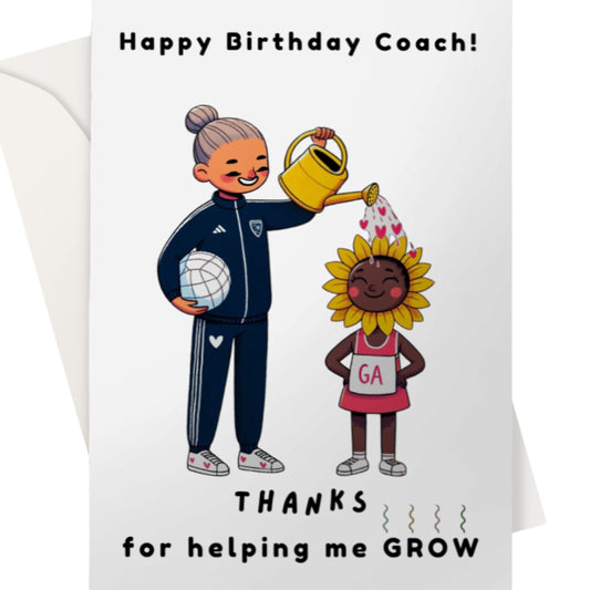 Happy Birthday Netball Coach Card