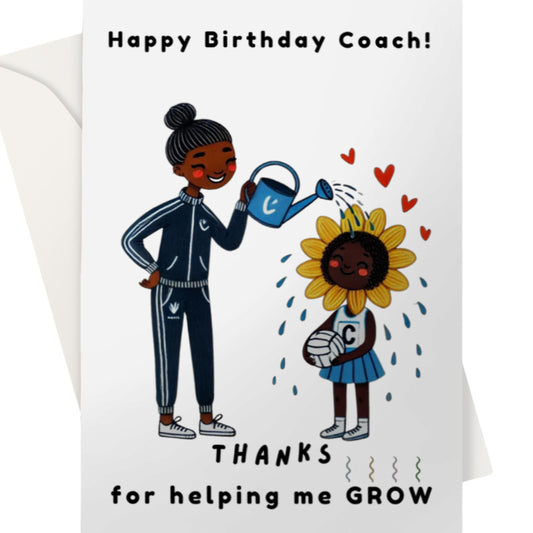 Netball Team Coach Birthday Card