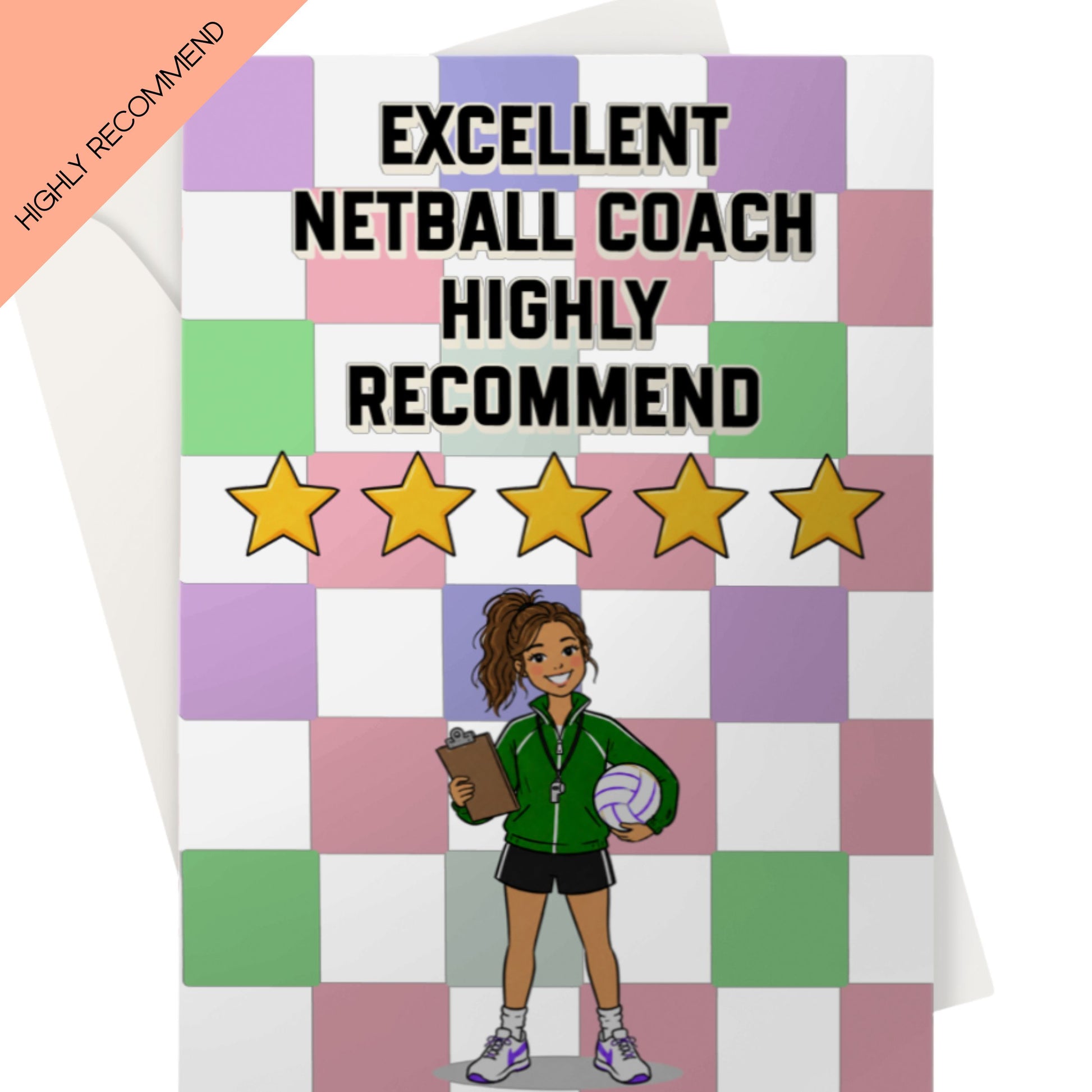 Funny Netball Coach Thank You Card - 5 Stars Highly Recommend 