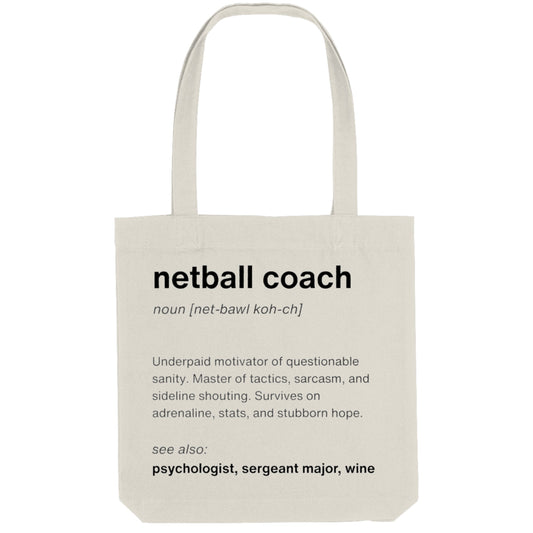 Netball Coach Cotton Tote Bag Gift