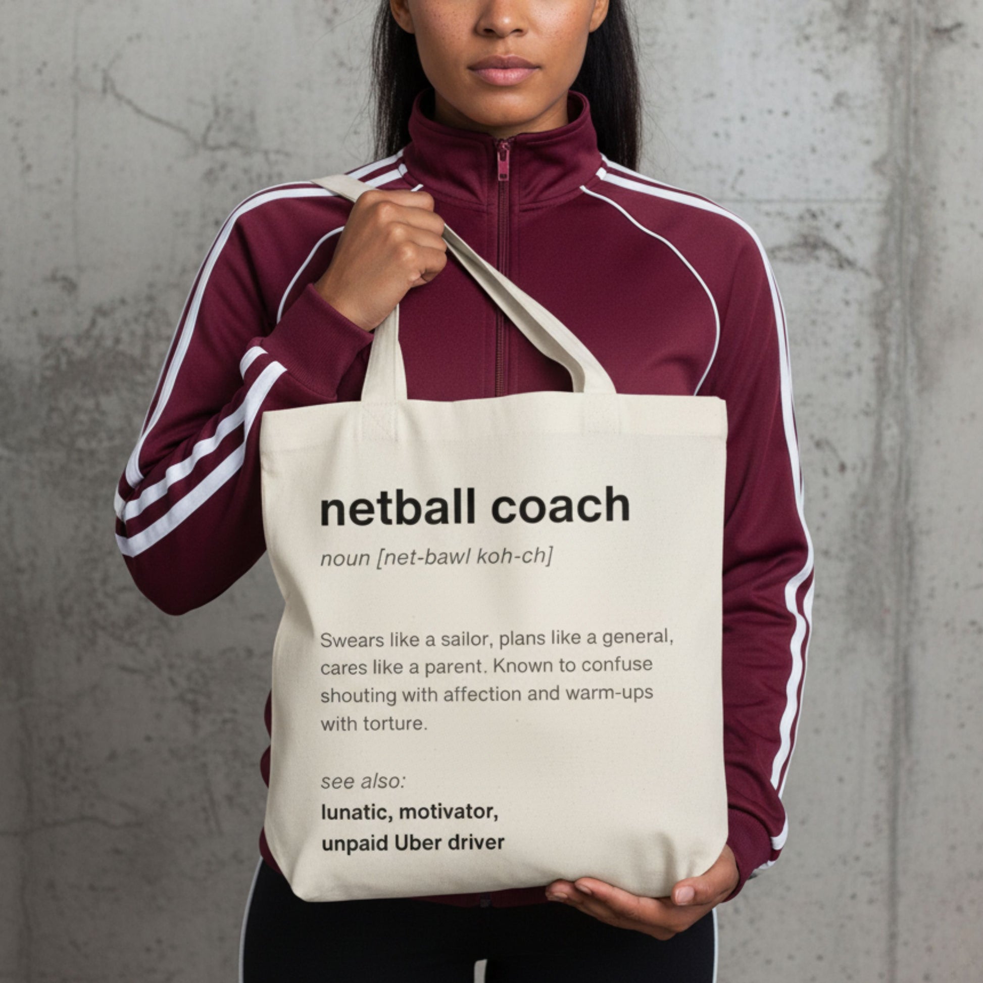 Netball Coach Gift - Cotton Slogan Tote Bag
