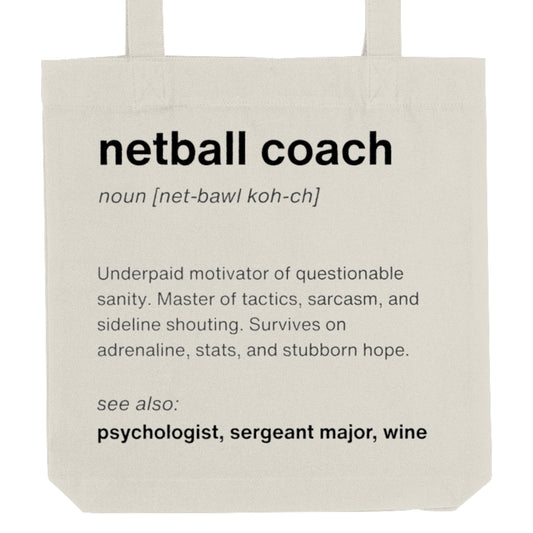 Netball Coach Gift Tote Bag - Luxe Cotton