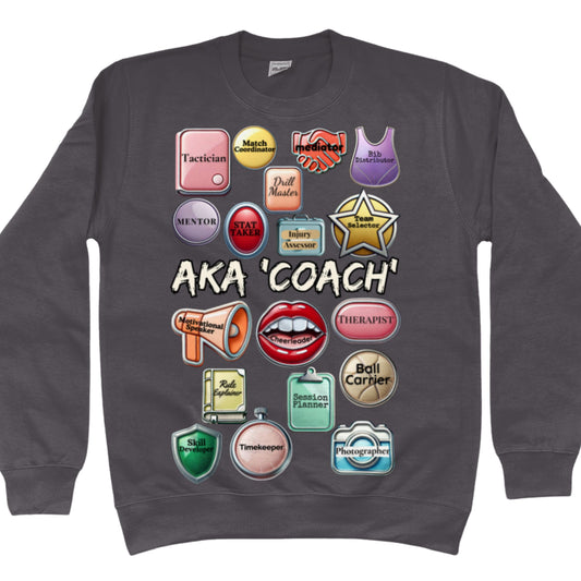 Netball Coach Jumper Gift Grey