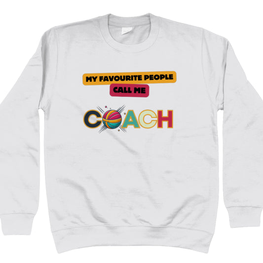Netball Coach Sweatshirt White Gift