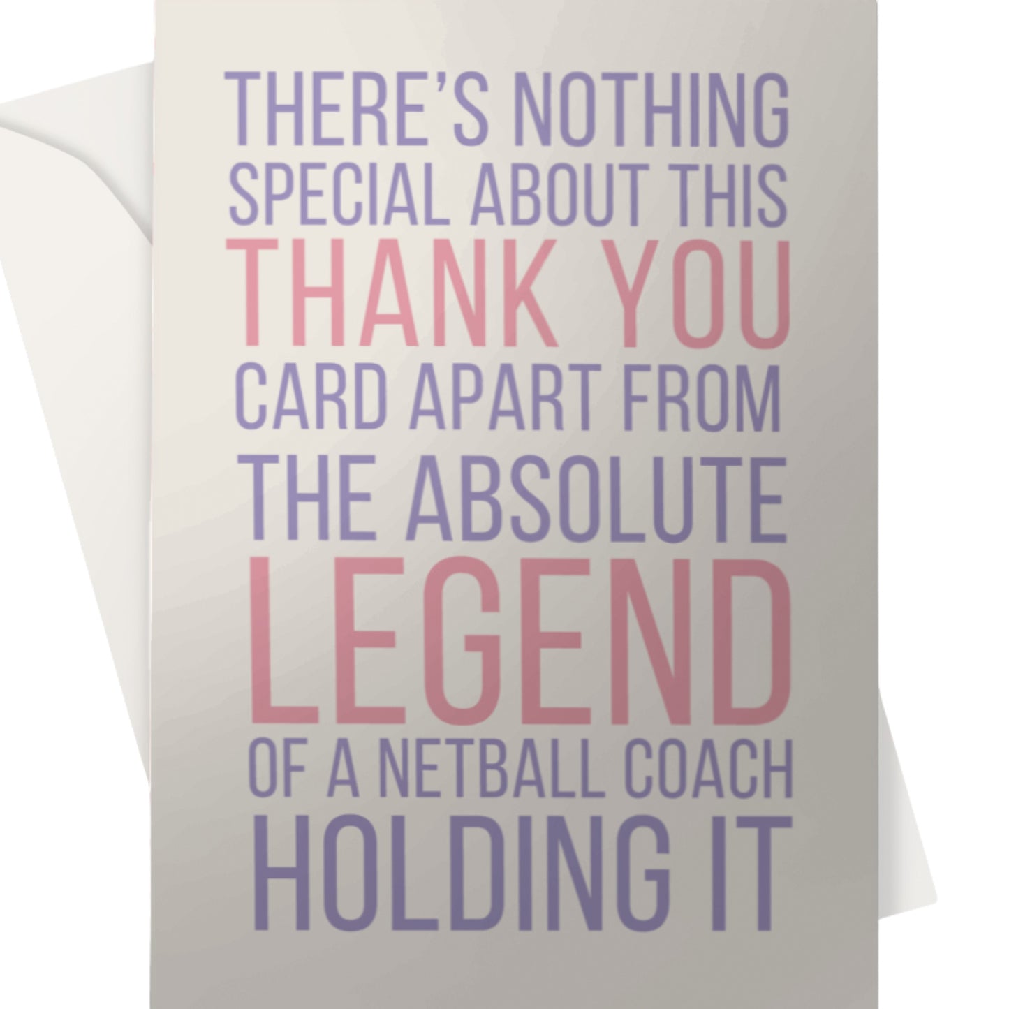 Netball Coach Thank You Card - Gift For Coaches