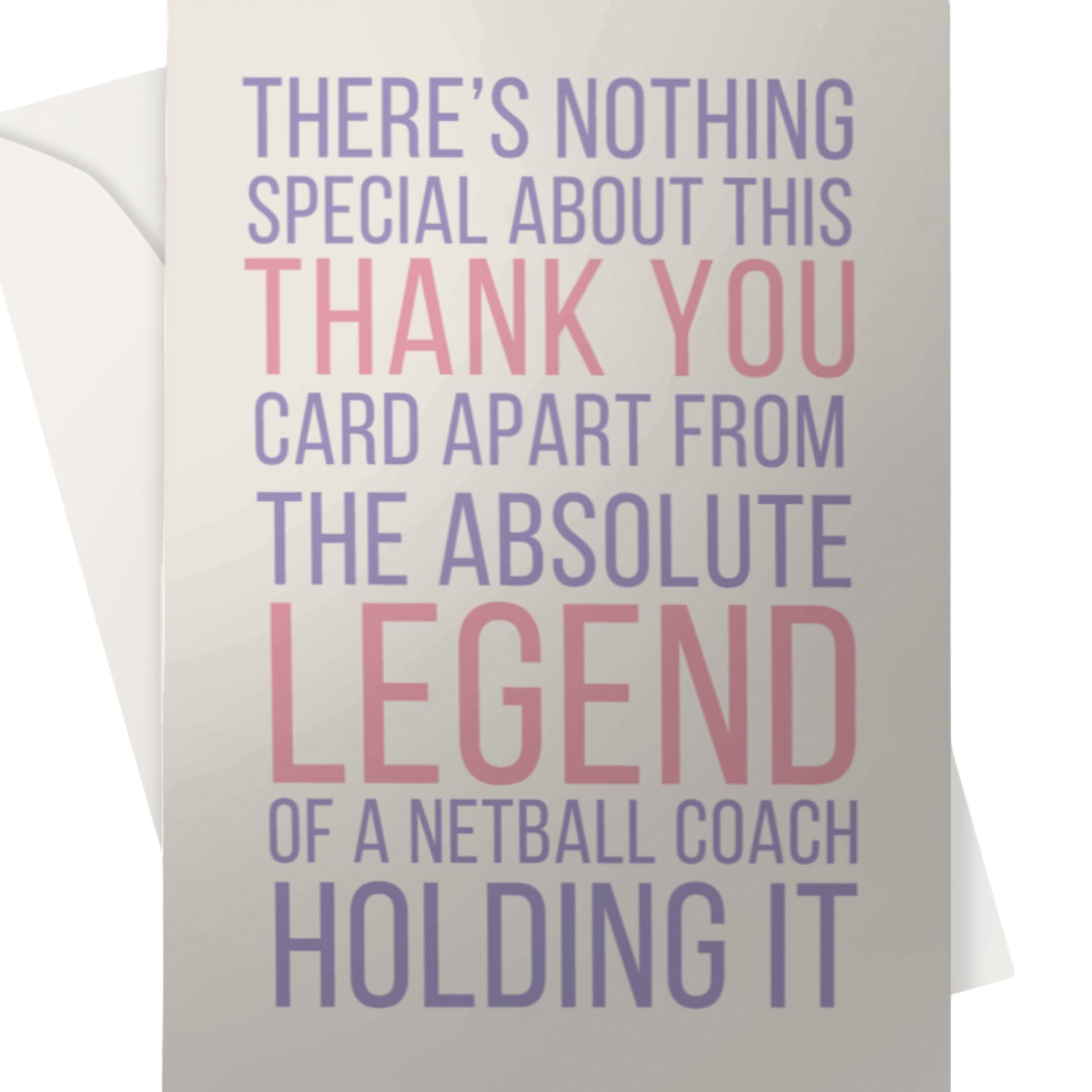 Netball Coach Thank You Card - Gift For Coaches